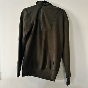H&M Men’s Divided Fashion Sweatshirt Green size small angled zipper high neck